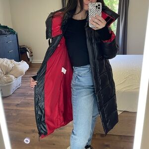 NEW!! Never worn, black midi bio-down winter coat from